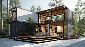 : Man-Made Container House Retreat, Man Made HD wallpaper