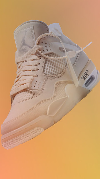 Jordan 4 off withe, beige, outdoor_shoe HD phone wallpaper