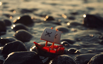 Water, Stones, Shore, Bank, Macro, Ship, Small HD wallpaper