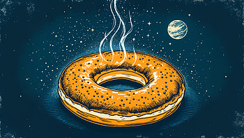 Galactic Bagel: A Stunning Ultra, bagel, doughnut, dessert, space, illustration HD wallpaper
