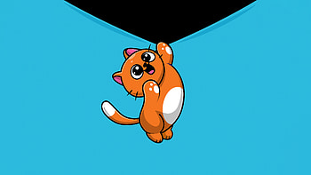 Cute Cat Hanging Illustration , cat, cute, illustration, artist, artwork, digital-art HD wallpaper