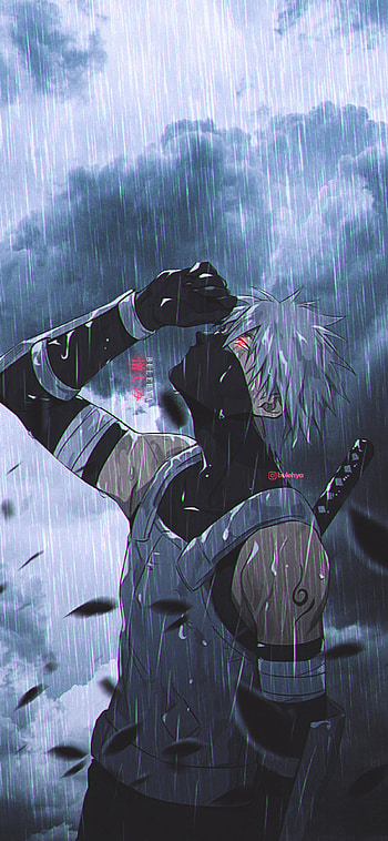 Sad Kakashi, kakashihatake, rain, art, fictional character, hatake, anbu, naruto, sharingan, akatsuki, rin, manga, obito, anime HD phone wallpaper