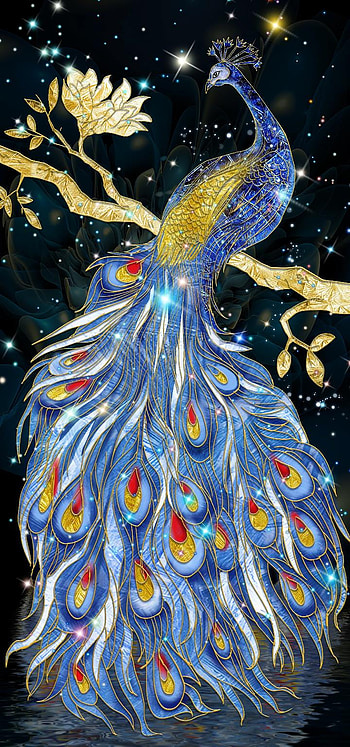 Peacock, art, organism, animal HD phone wallpaper