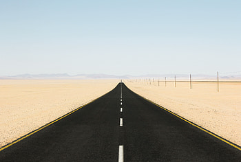 Desert Road, desert, road, nature, mountains, sky, clear-sky HD wallpaper