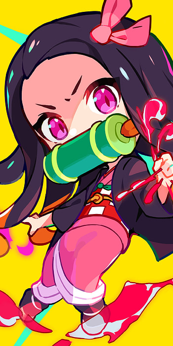 Nezuko Kamado – Vibrant Demon Slayer Anime Art, Nezuko Kamado, Anime, Demon Slayer: Kimetsu no Yaiba HD phone wallpaper