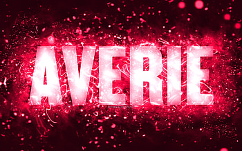 Happy Birtay Averie, , pink neon lights, Averie name, creative, Averie Happy Birtay, Averie Birtay, popular american female names, with Averie name, Averie HD wallpaper