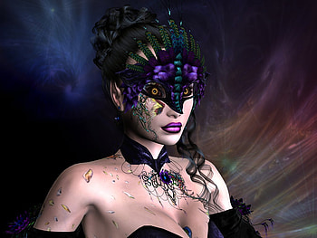 3d 00.jpg, lady, mask, fantasy, 3d HD wallpaper