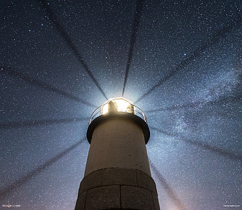 Lighthouse Stars, lighthouse, nature, stars HD wallpaper
