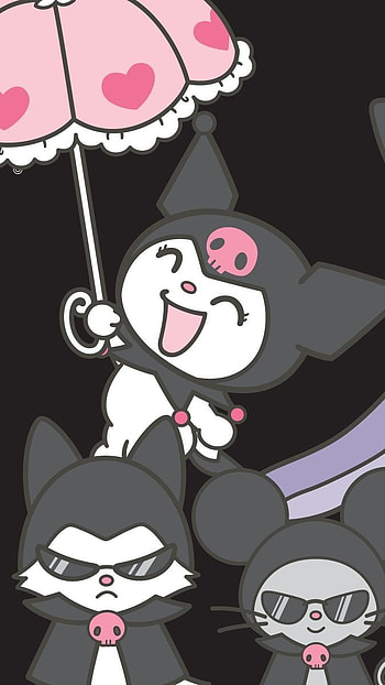 Kuromi, Kuromi Pattern, Background HD phone wallpaper