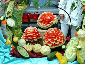 VEGETABLE ART, carving, craft, art, vegetables HD wallpaper