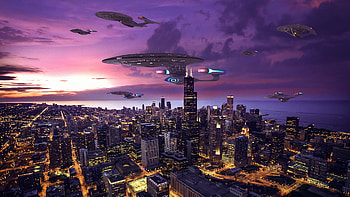 Star Trek: Mission Chicago, Enterprise (Star Trek), Sci Fi, space invasion HD wallpaper