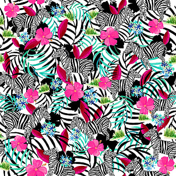 Flowers, Leaves, Zebra, Pattern, Texture, Textures HD phone wallpaper