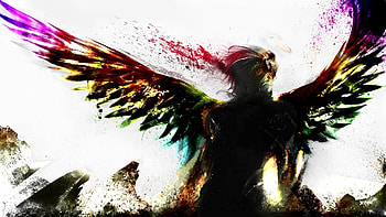 artwork, Fantasy Art, Digital Art, Angel, Wings, Colorful / and Mobile Backgrounds HD wallpaper