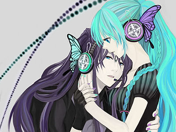 Miku Gakupo magnet, blue, purple, friends, sing HD wallpaper