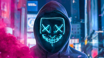 Smoke Anonymus, anonymus, artist, mask HD wallpaper