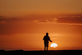 Sunset, Sun, Dark, Silhouette, Evening HD wallpaper