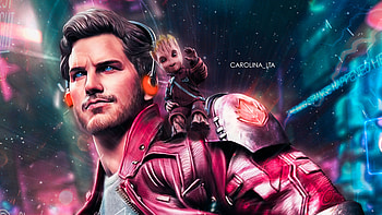 Star Lord And Baby Groot, star-lord, baby-groot, artwork, artist, digital-art, behance, superheroes HD wallpaper