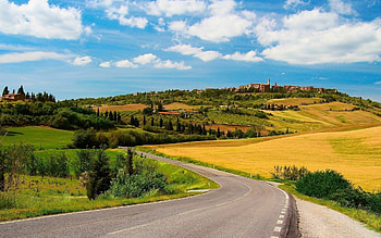 Tuscany summer way, Italian field views, Full , Italian countryside HD wallpaper