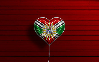 I Love Santo Domingo de los Tsachilas, , realistic balloons, red wooden background, Day of Santo Domingo de los Tsachilas, flag of Santo Domingo de los Tsachilas, Ecuador, Provinces of Ecuador, Santo Domingo de los Tsachilas HD wallpaper