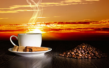 Coffee, cinnamon, sunrise, drink HD wallpaper