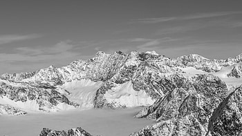 Black And White Of Mountains With Snow Nature HD wallpaper