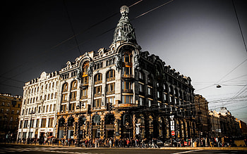 Building, People, Street, Saint Petersburg, Russia, , Cities HD wallpaper