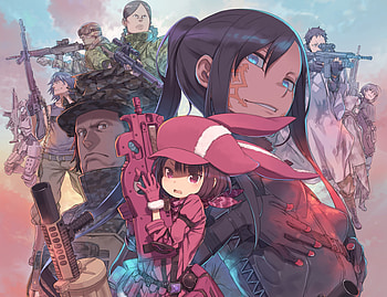 Pitohui (Sword Art Online), Anime, Sword Art Online Alternative: Gun Gale Online, Blue Eyes, Elsa Kanzaki, Fukaziroh (Sword Art Online), Goushi Asougi, Gun, Hat, Karen Kohiruimaki, Llenn (Sword Art Online), M (Sword Art Online), Miyu Shinohara, Sword Art Online HD wallpaper
