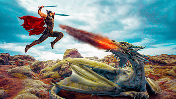 Thor Vs Eragon, thor, superheroes, artwork, digital-art, behance HD wallpaper