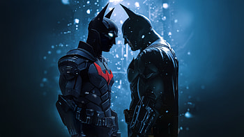 Batman Beyond Vs Batman Boundless, batman-beyond, batman, superheroes, artwork, digital-art, ai HD wallpaper