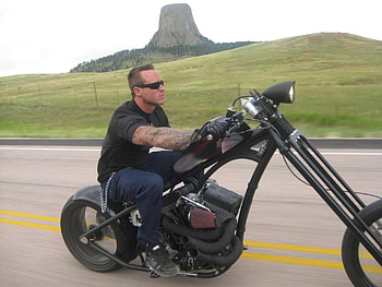 Born to be Wild, motorcycle, road, man, mountain HD wallpaper