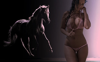 Horse Power, horse, fantasy, woman, dream HD wallpaper