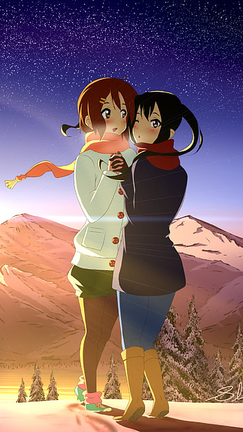 Starry K-ON! : Yui & Azusa's Cozy Winter Night, Anime, K-ON! HD phone wallpaper