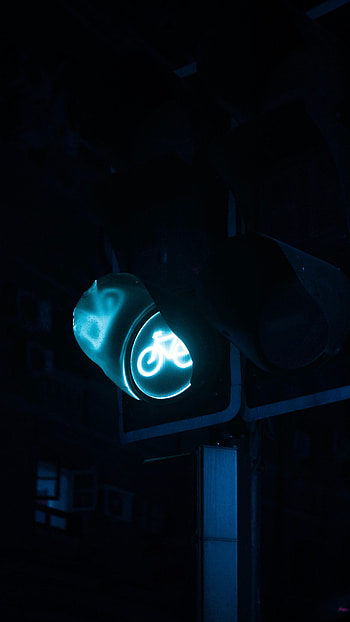 Dark, Glow, Bicycle, Traffic Light HD phone wallpaper