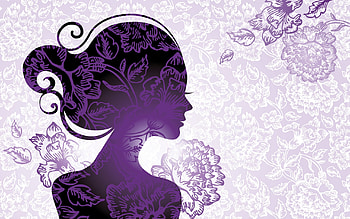 Abstract, purple, white, card, girl HD wallpaper