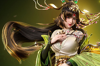 Fantasy girl, face, girl, green, amlk, fantasy HD wallpaper