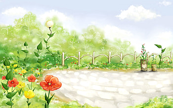Flowers, Grass, Miscellanea, Miscellaneous, Drawing, , Field, Fence, Poppy HD wallpaper