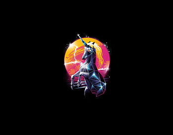 Unicorn, Horse, dark, minimal, art HD wallpaper