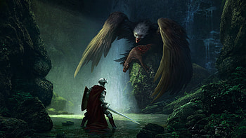 Harpy, Fantasy, Creature, Knight HD wallpaper