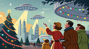 Joyful Holiday: A Ultra of Festive Wonder, holiday, alien, cityscape, tree HD wallpaper