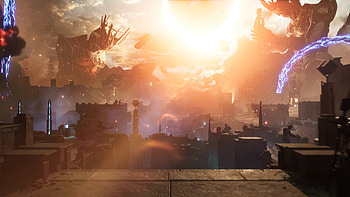 Immortals of Aveum Epic Battle, video game, Immortals of Aveum, fantasy, futuristic, cityscape, Futuristic Gaming HD wallpaper