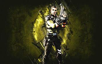 Fortnite No Mask Green Bravo Leader Skin, Fortnite, main characters, yellow stone background, No Mask Green Bravo Leader, Fortnite skins, No Mask Green Bravo Leader Skin, No Mask Green Bravo Leader Fortnite, Fortnite characters HD wallpaper