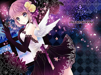 Cute Angel, night, wings, orginal, cute, angel, girl HD wallpaper