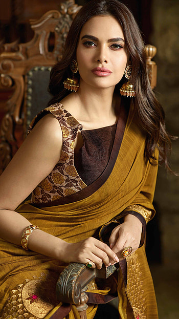 Esha gupta, bollywood actress, saree lover HD phone wallpaper