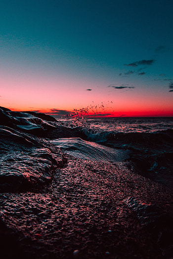 Nature, Sunset, Sky, Sea, Usa, Horizon, United States, Surf, Asbury Park HD phone wallpaper
