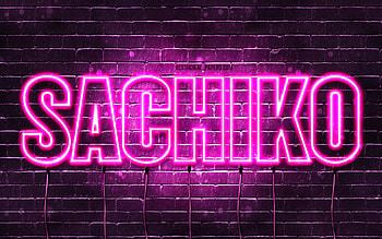 Happy Birtay Sachiko, , pink neon lights, Sachiko name, creative, Sachiko Happy Birtay, Sachiko Birtay, popular japanese female names, with Sachiko name, Sachiko HD wallpaper