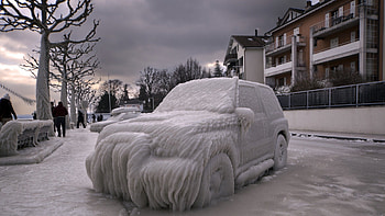 amazing ice storm, city, cars, street, storm, ice HD wallpaper