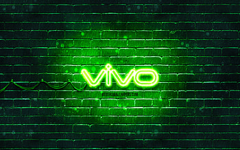 Vivo green logo, , green brickwall, Vivo logo, brands, Vivo neon logo, Vivo HD wallpaper
