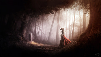 Samurai Farewell , samurai, warrior, artist, artwork, digital-art, artstation HD wallpaper