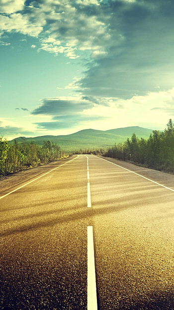 Highway asphalt sunshine, Road trip, Background for you HD phone wallpaper