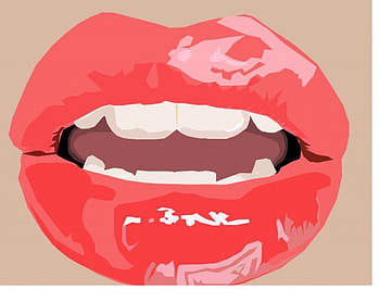 Lips, abstract HD wallpaper